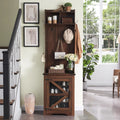 JXQTLINGMU 59" Farmhouse Hall Tree with Shoe Storage, Entryway Bench with 20 Cubbies, 12 Hooks & Sliding Barn Doors, Mudroom Coat Rack Cabinet, Off White